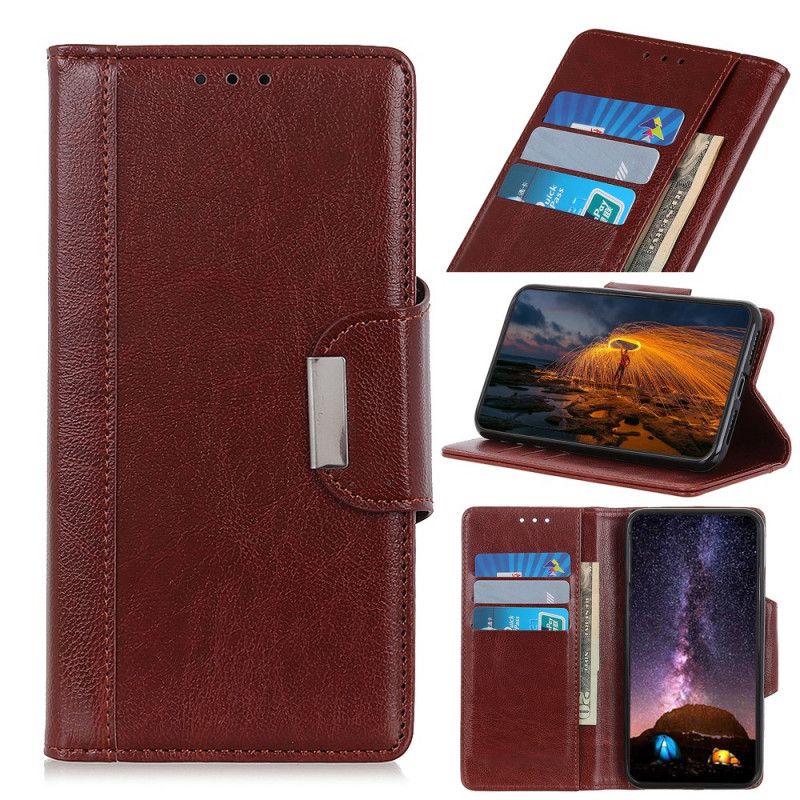 Folio Deksel Samsung Galaxy Note 10 Lite Svart Faux Skinn Eleganse Nedleggelse