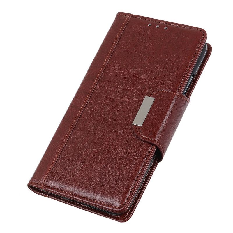 Folio Deksel Samsung Galaxy Note 10 Lite Svart Faux Skinn Eleganse Nedleggelse