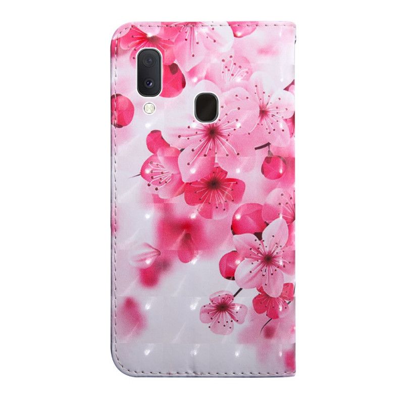 Folio Deksel Samsung Galaxy A10e Rosa Blomster