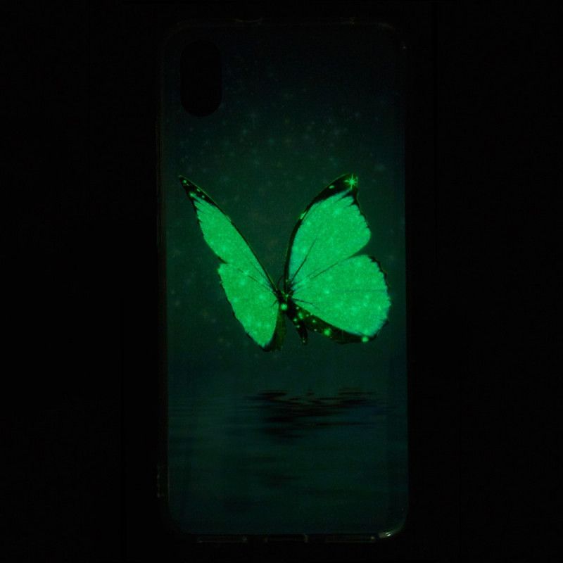 Deksel Xiaomi Redmi 7A Fluorescerende Blå Sommerfugl