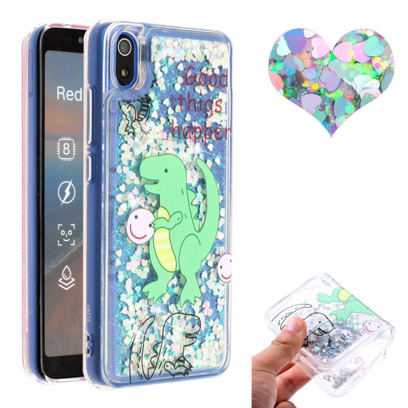 Deksel Xiaomi Redmi 7A Mobildeksel Glitter Dinosaur