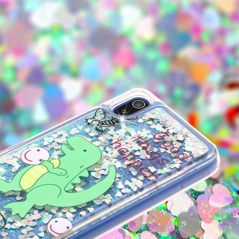 Deksel Xiaomi Redmi 7A Mobildeksel Glitter Dinosaur