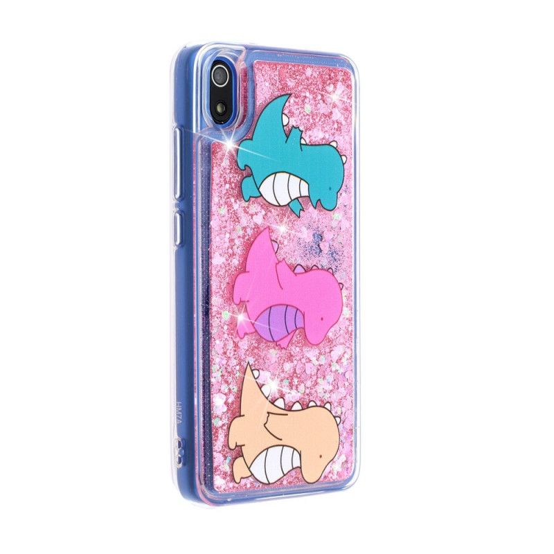 Deksel Xiaomi Redmi 7A Morsomme Glitter Dinosaurer