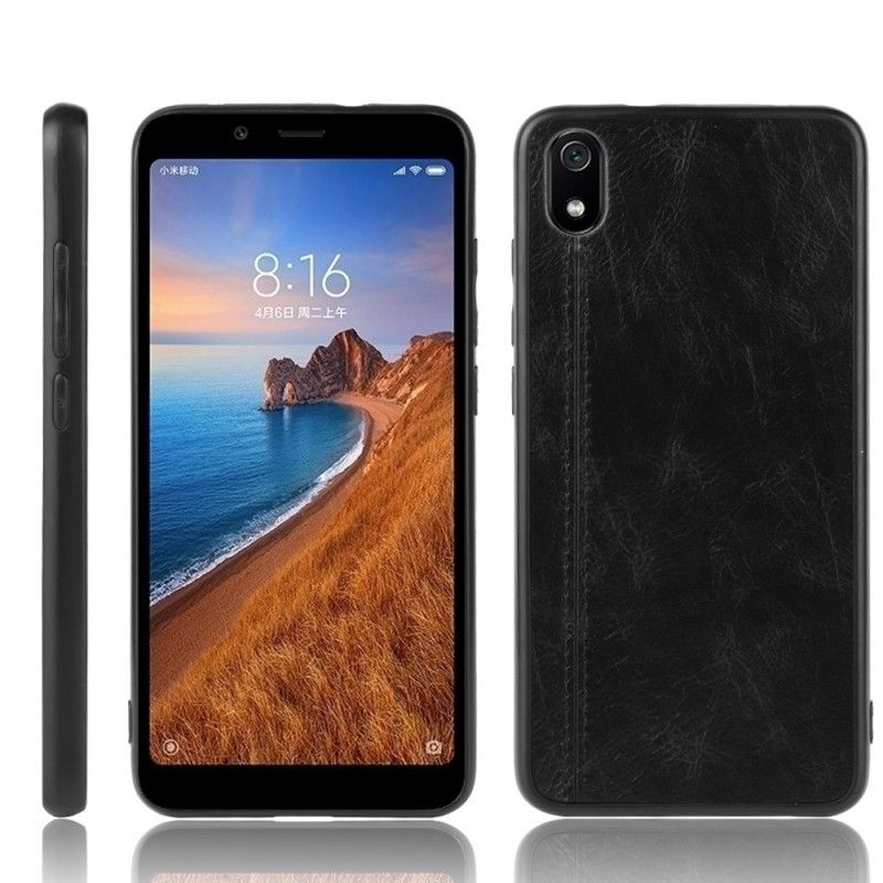 Deksel Xiaomi Redmi 7A Svart Sydd Skinneffekt