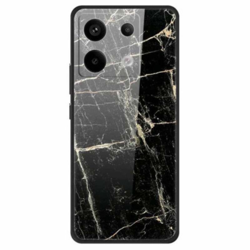 Deksel Xiaomi Redmi Note 13 Pro 5g Mobildeksel Platina Black Grain Herdet Glass