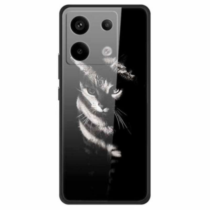 Deksel Xiaomi Redmi Note 13 Pro 5g Mobildeksel Shadow Cat Herdet Glass