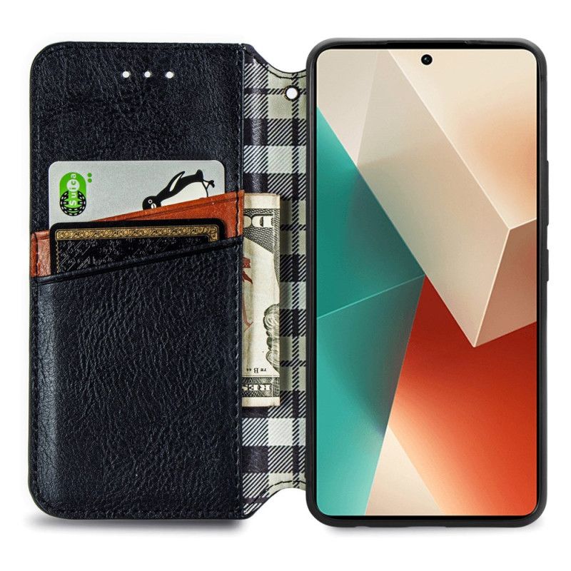 Folio Deksel Lær Xiaomi Redmi Note 13 Pro 5g Mobildeksel Vintage 3d Diamanter