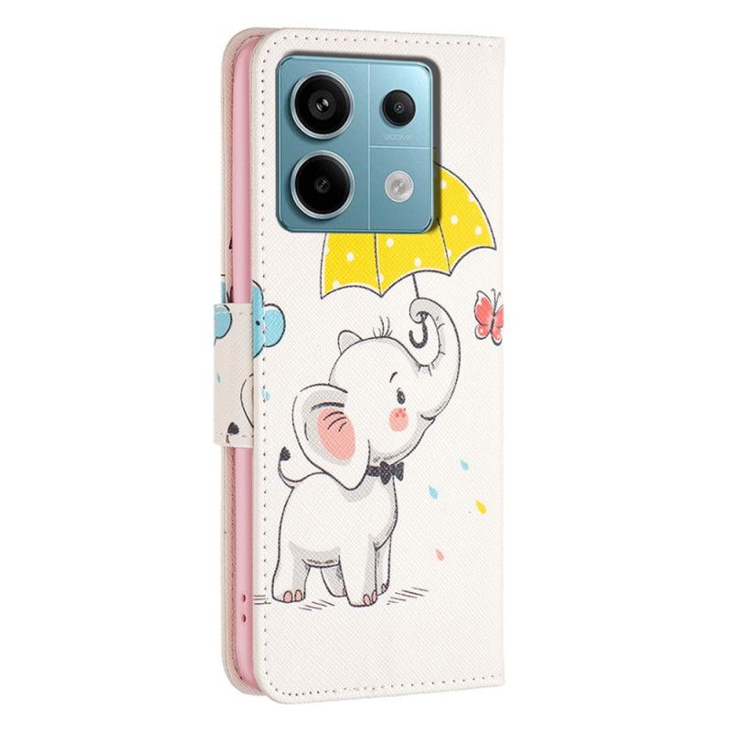 Folio Deksel Xiaomi Redmi Note 13 Pro 5g Paraply Og Elefant