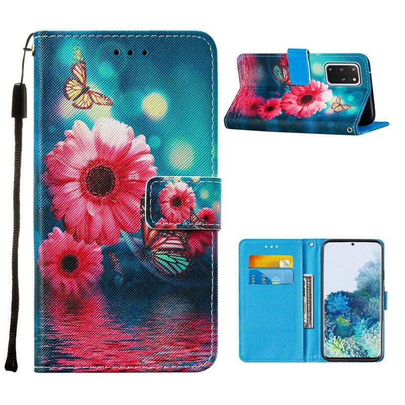 Folio Deksel Samsung Galaxy S20 Plus / S20 Plus 5G Blomster Og Sommerfugler