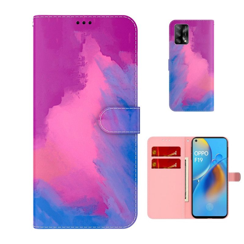 Folio Deksel Oppo A74 4g Akvarell Beskyttelse Deksel