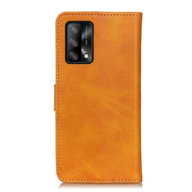 Folio Deksel Oppo A74 4g Matt Retro Skinneffekt Beskyttelse Deksel