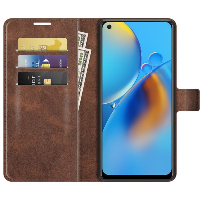 Folio Deksel Oppo A74 4g Slank Ekstrem Skinneffekt Beskyttelse Deksel