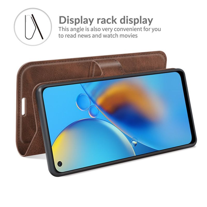 Folio Deksel Oppo A74 4g Slank Ekstrem Skinneffekt Beskyttelse Deksel