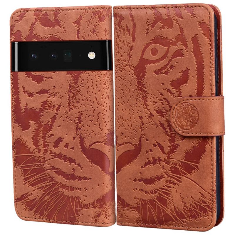 Folio Deksel Oppo A74 4g Tiger Face Print