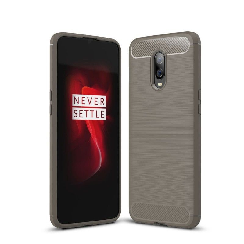 Deksel for OnePlus 6T Svart Børstet Karbonfiber