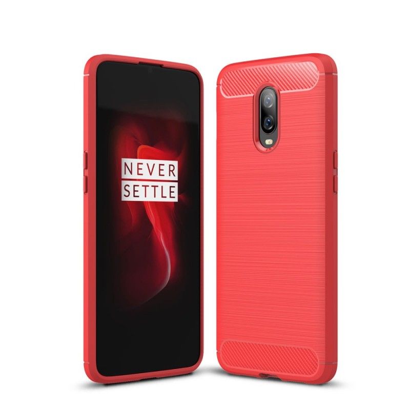 Deksel for OnePlus 6T Svart Børstet Karbonfiber