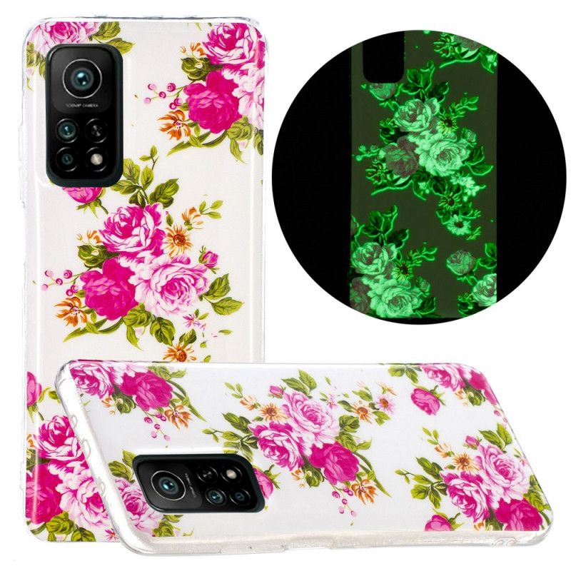 Deksel for Xiaomi Mi 10T / 10T Pro Fluorescerende Frihetsblomster