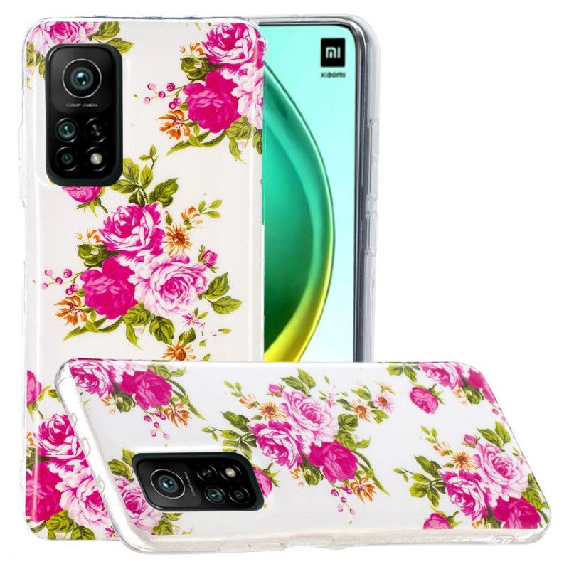 Deksel for Xiaomi Mi 10T / 10T Pro Fluorescerende Frihetsblomster