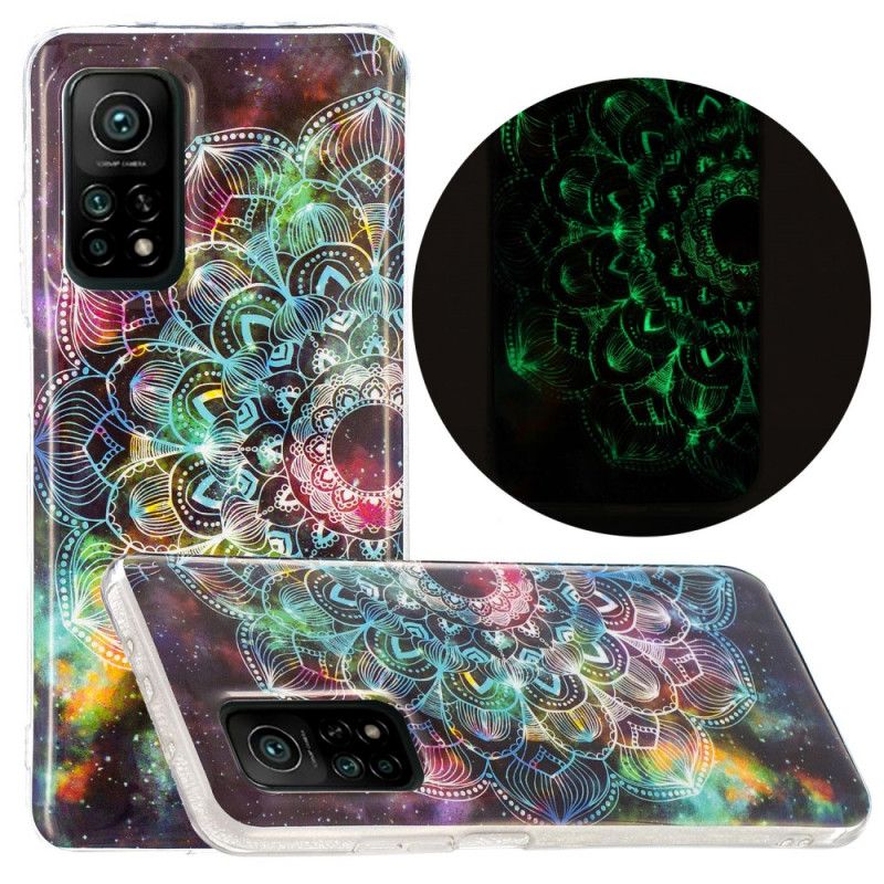 Deksel for Xiaomi Mi 10T / 10T Pro Svart Fluorescerende Blomsterserie