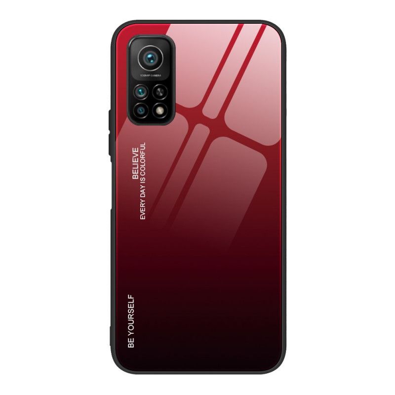 Deksel Xiaomi Mi 10T / 10T Pro Rød Vær Deg Selv Herdet Glass Beskyttelse