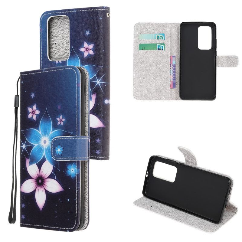 Folio Deksel for Xiaomi Mi 10T / 10T Pro Måneblomster Med Tanga