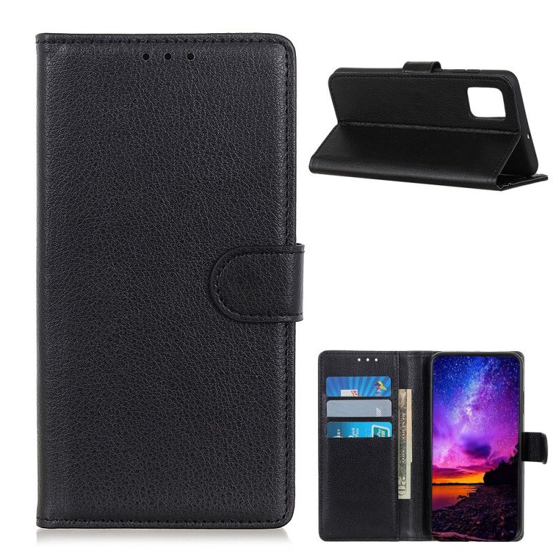 Folio Deksel Xiaomi Mi 10T / 10T Pro Svart Premium Lychee-Skinneffekt