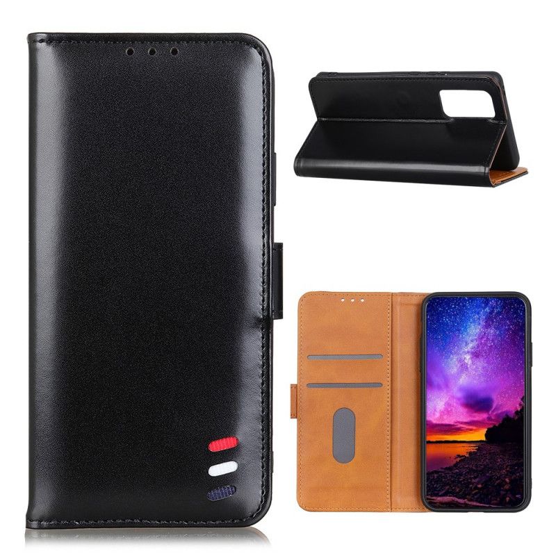 Folio Deksel Xiaomi Mi 10T / 10T Pro Svart Trefarget Skinneffekt