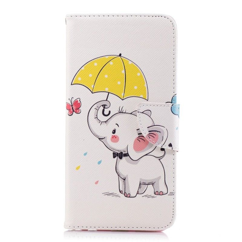 Folio Deksel Huawei Y7 2018 Baby Elefant Anti-fall