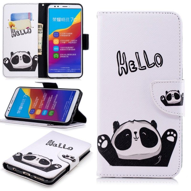 Folio Deksel Huawei Y7 2018 Hallo Panda