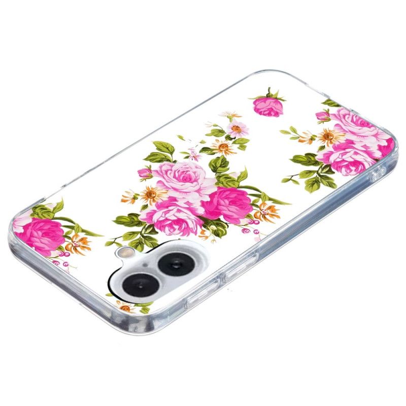 Deksel iPhone 16 Plus Mobildeksel Rosa Blomster