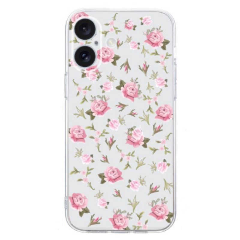 Deksel iPhone 16 Plus Små Rosa Blomster