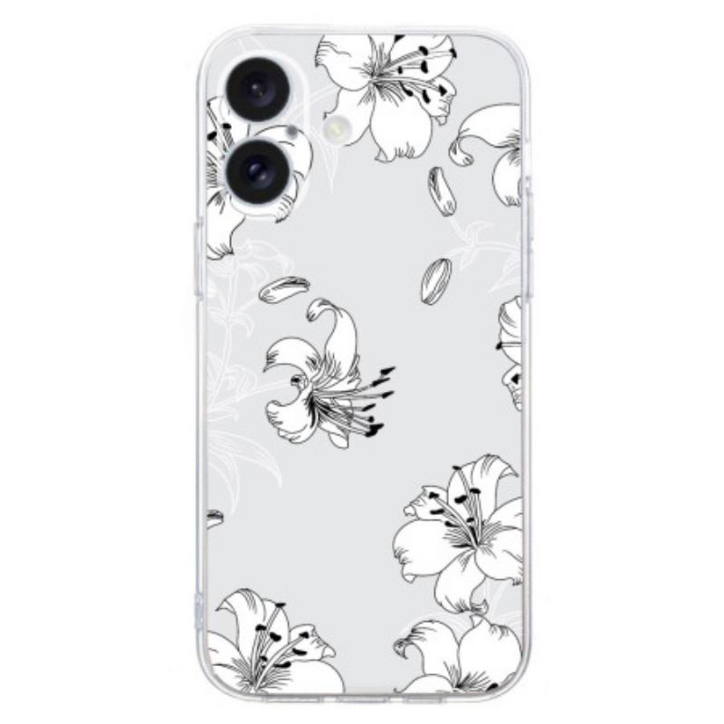 Deksel Til iPhone 16 Plus Hvite Blomster