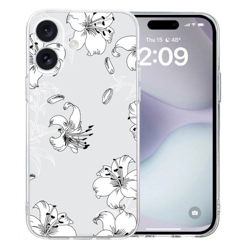 Deksel Til iPhone 16 Plus Hvite Blomster