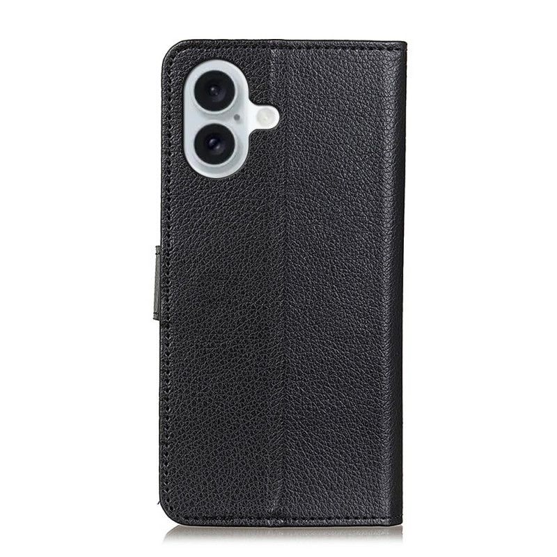 Etui iPhone 16 Plus Lommebok Med Litchi-tekstur