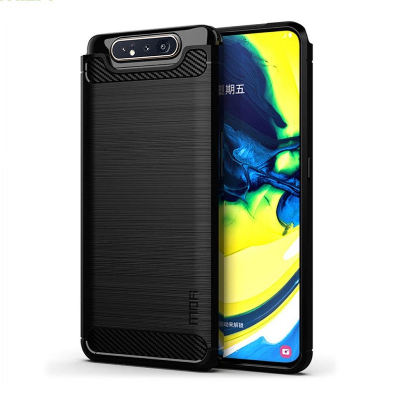 Deksel for Samsung Galaxy A80 / A90 Svart Mofi Børstet Karbonfiber