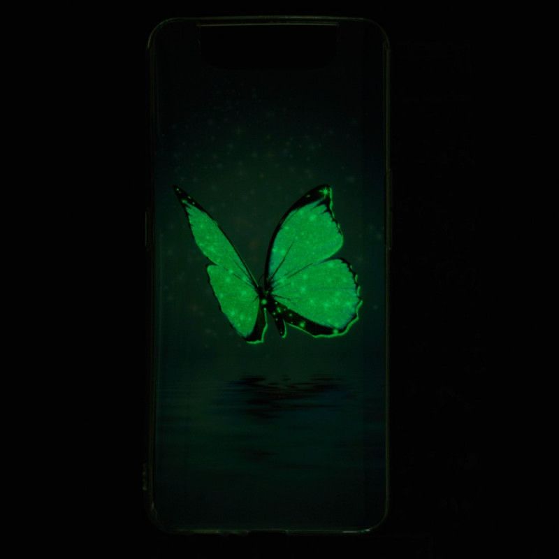 Deksel Samsung Galaxy A80 / A90 Fluorescerende Blå Sommerfugl