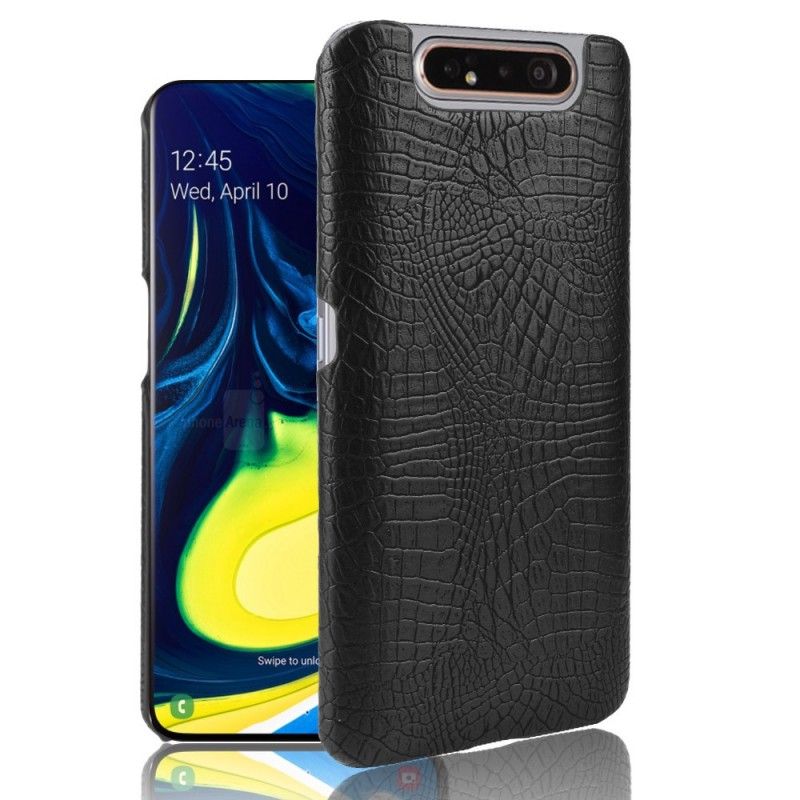 Deksel Samsung Galaxy A80 / A90 Svart Krokodillehudeffekt