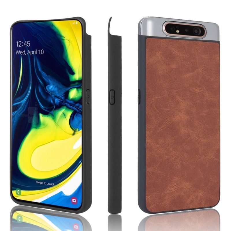 Deksel Samsung Galaxy A80 / A90 Svart Skinneffekt I Vintage Utseende