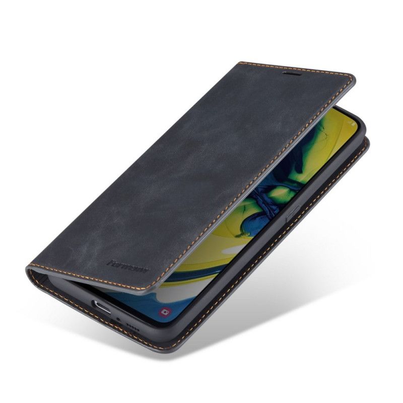 Folio Deksel for Samsung Galaxy A80 / A90 Svart Forwenw Skinneffekt