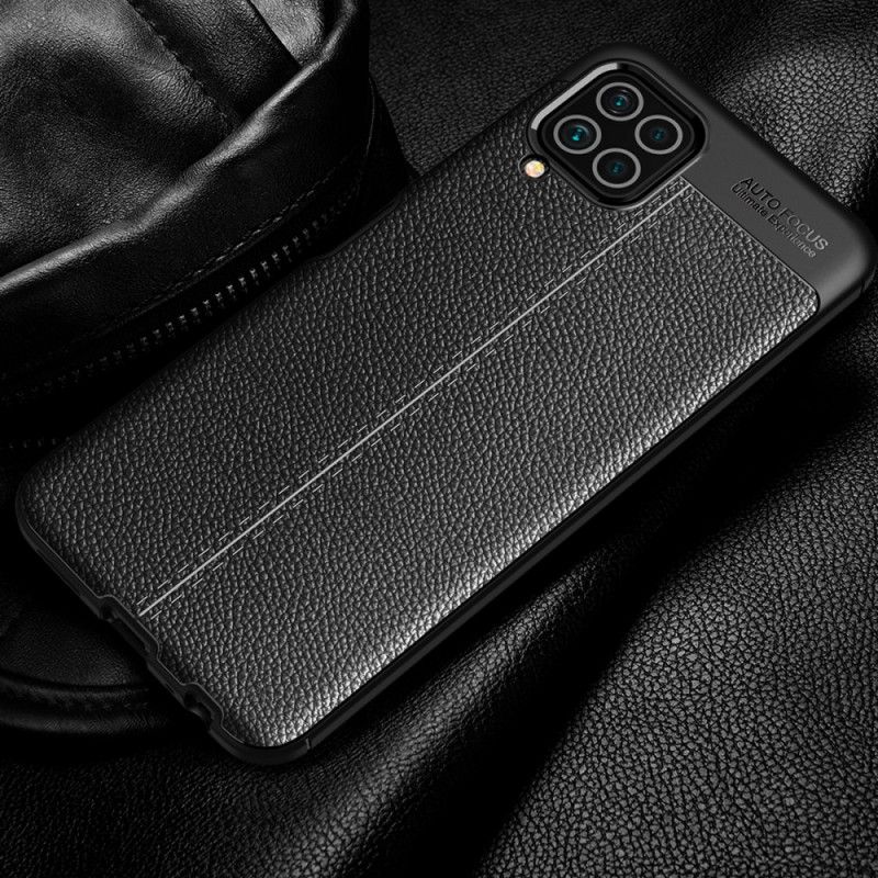 Deksel Samsung Galaxy M32 Double Line Litchi Leather Effect