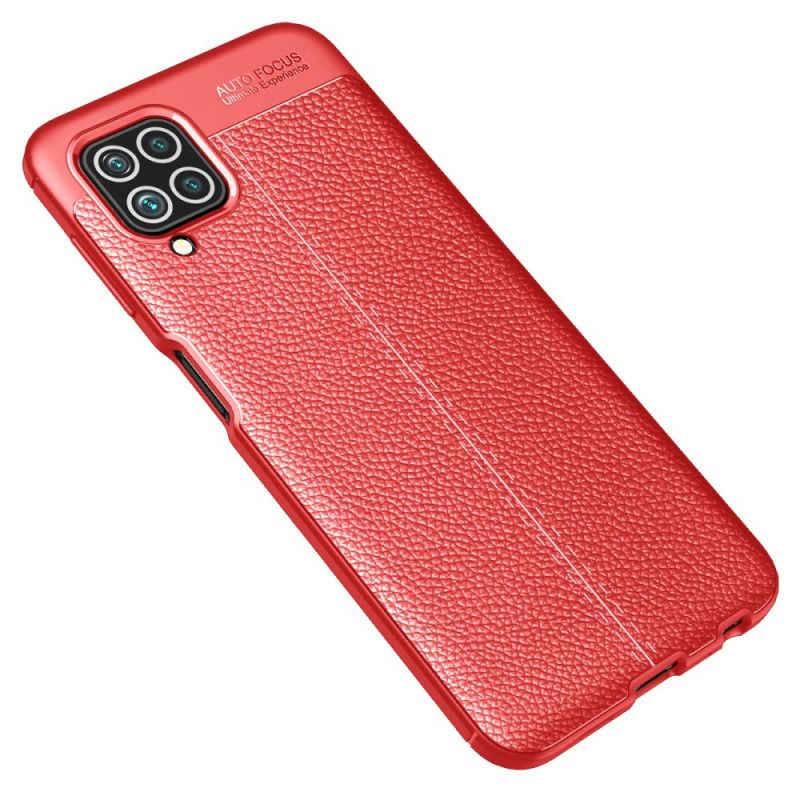 Deksel Samsung Galaxy M32 Double Line Litchi Leather Effect