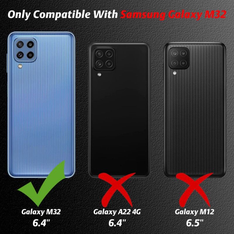 Deksel Til Samsung Galaxy M32 Combo-deksel Og Skjermherdet Glass