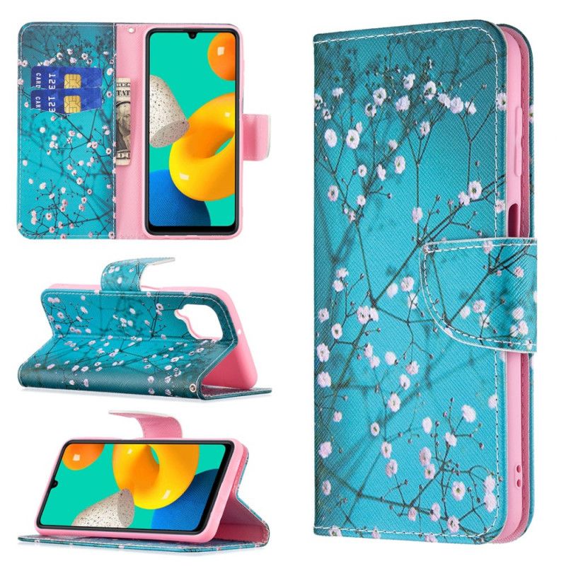 Folio Deksel Samsung Galaxy M32 Blomstrende Tre