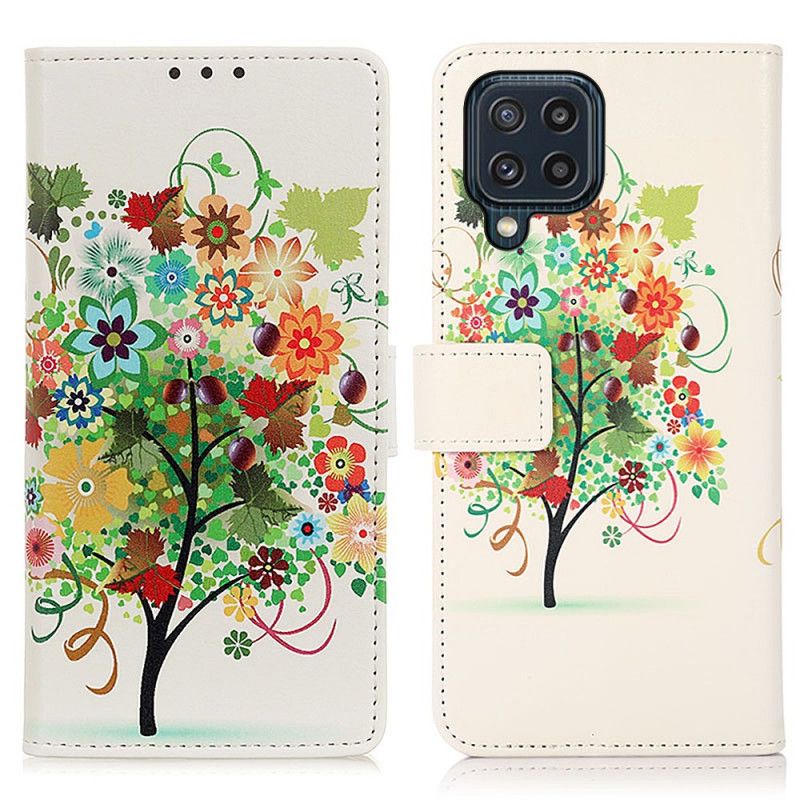 Folio Deksel Samsung Galaxy M32 Blomstrende Tre