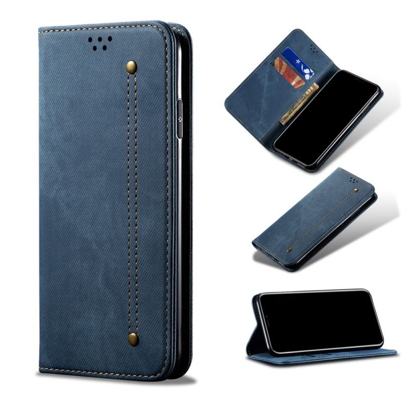 Folio Deksel Samsung Galaxy M32 Denimstoff