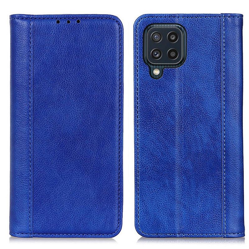 Folio Deksel Samsung Galaxy M32 Elegance Split Litchi Leather Beskyttelse Deksel