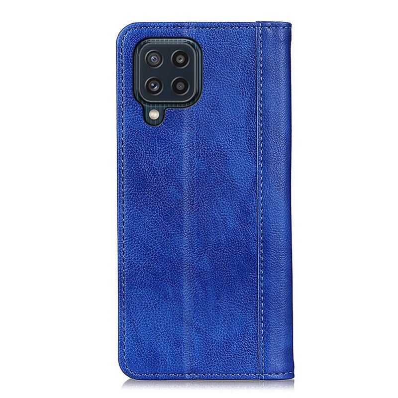 Folio Deksel Samsung Galaxy M32 Elegance Split Litchi Leather Beskyttelse Deksel