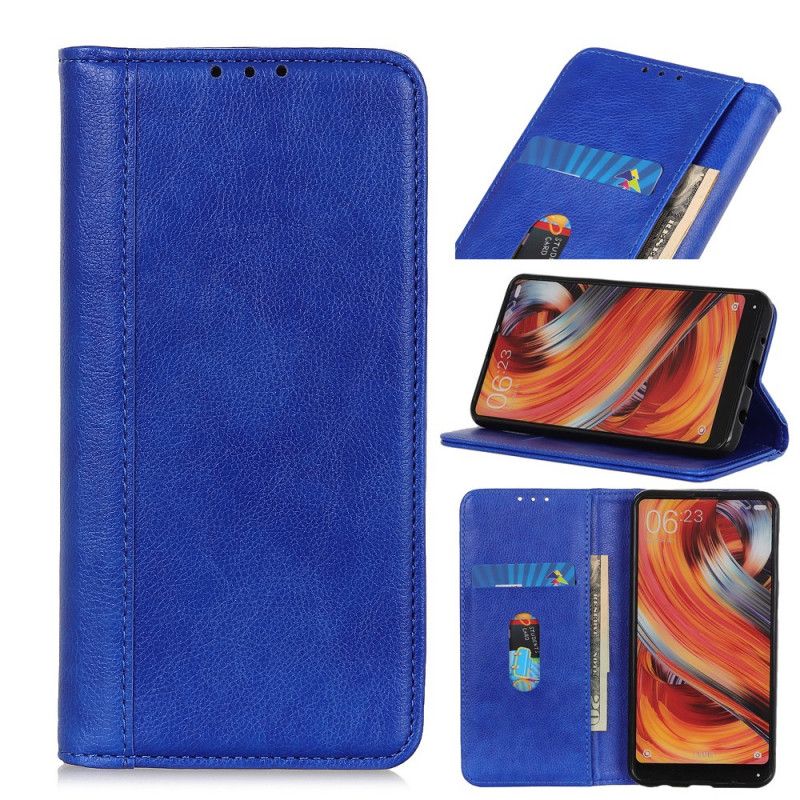 Folio Deksel Samsung Galaxy M32 Elegance Split Litchi Leather Beskyttelse Deksel