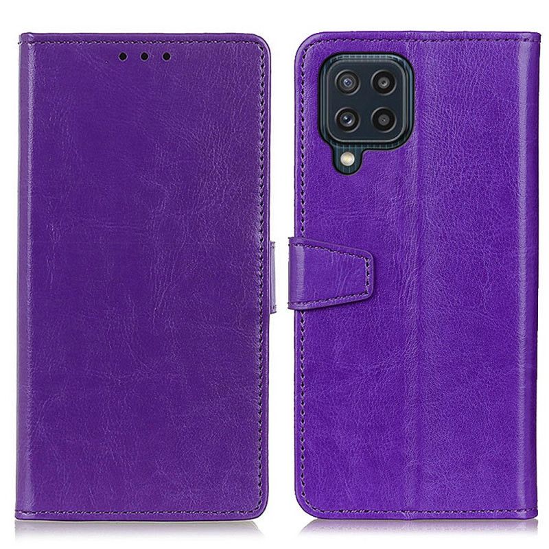 Folio Deksel Samsung Galaxy M32 Enkel Skinnende Skinneffekt