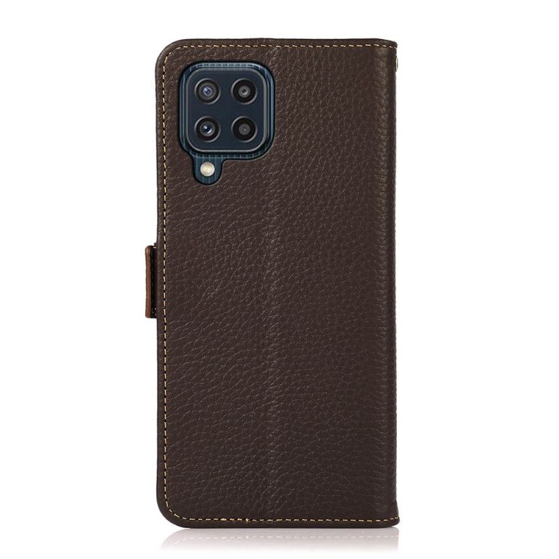 Folio Deksel Samsung Galaxy M32 Litchi Leather Khazneh Rfid